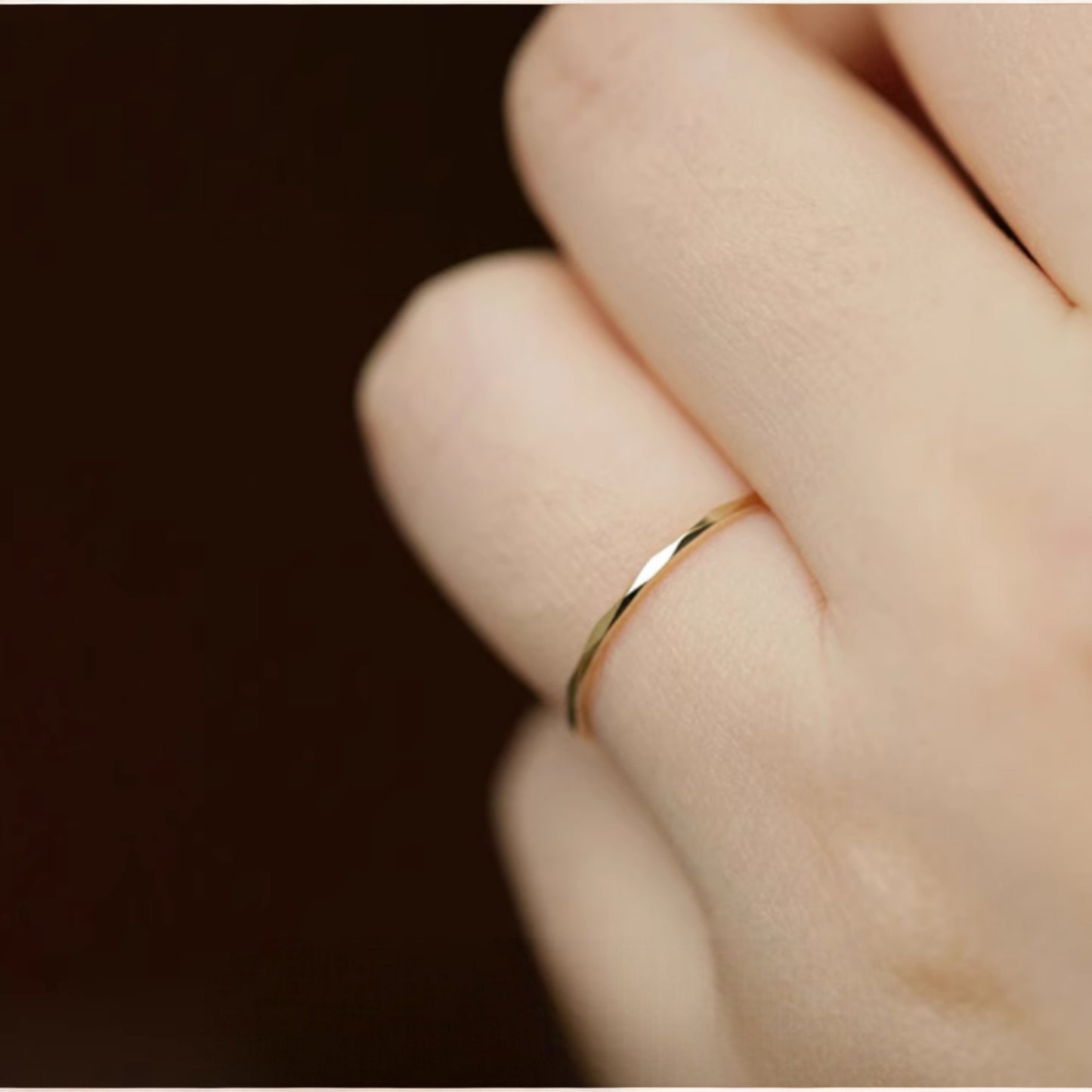 9K Pure Gold Minimal Style Stacking Ring