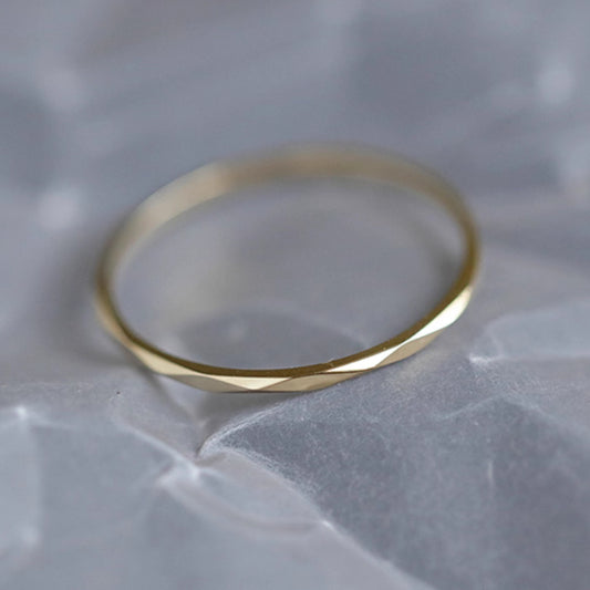 9K Pure Gold Minimal Style Stacking Ring