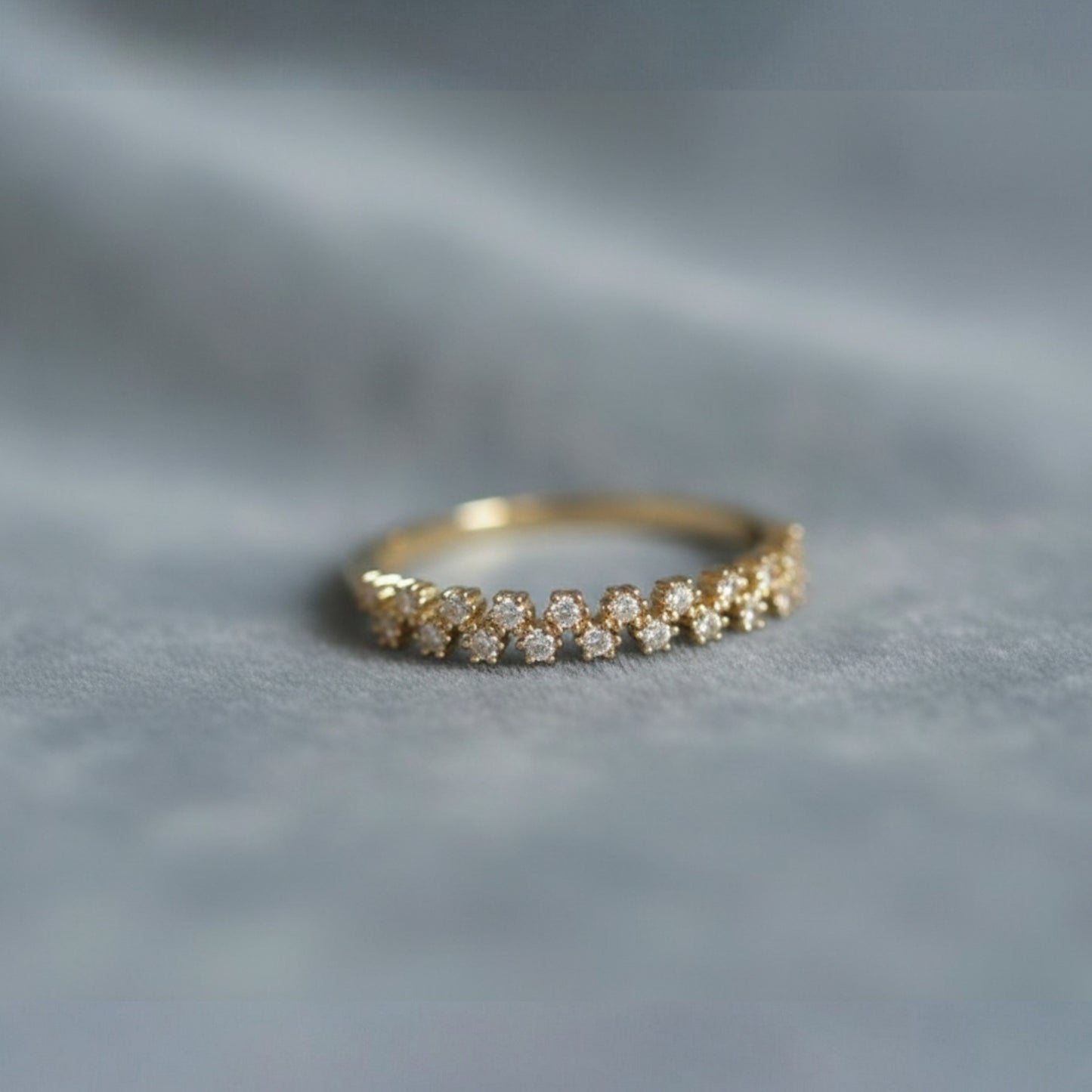 9K Pure Gold Zircon Proposal Statement Stacking Ring