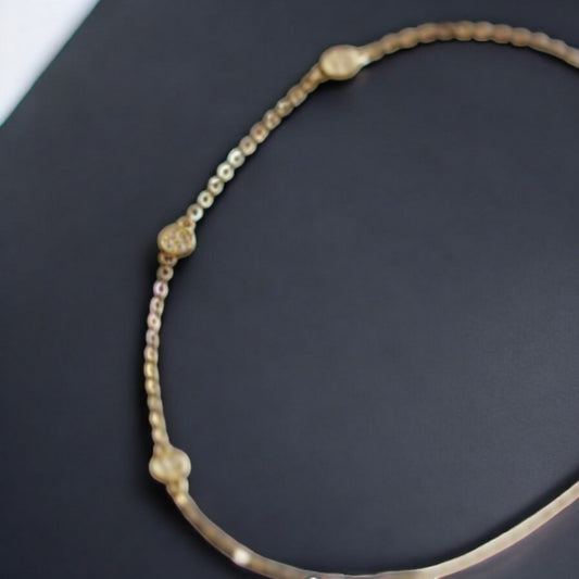 14K Pure Gold Zircon Charm Bracelet