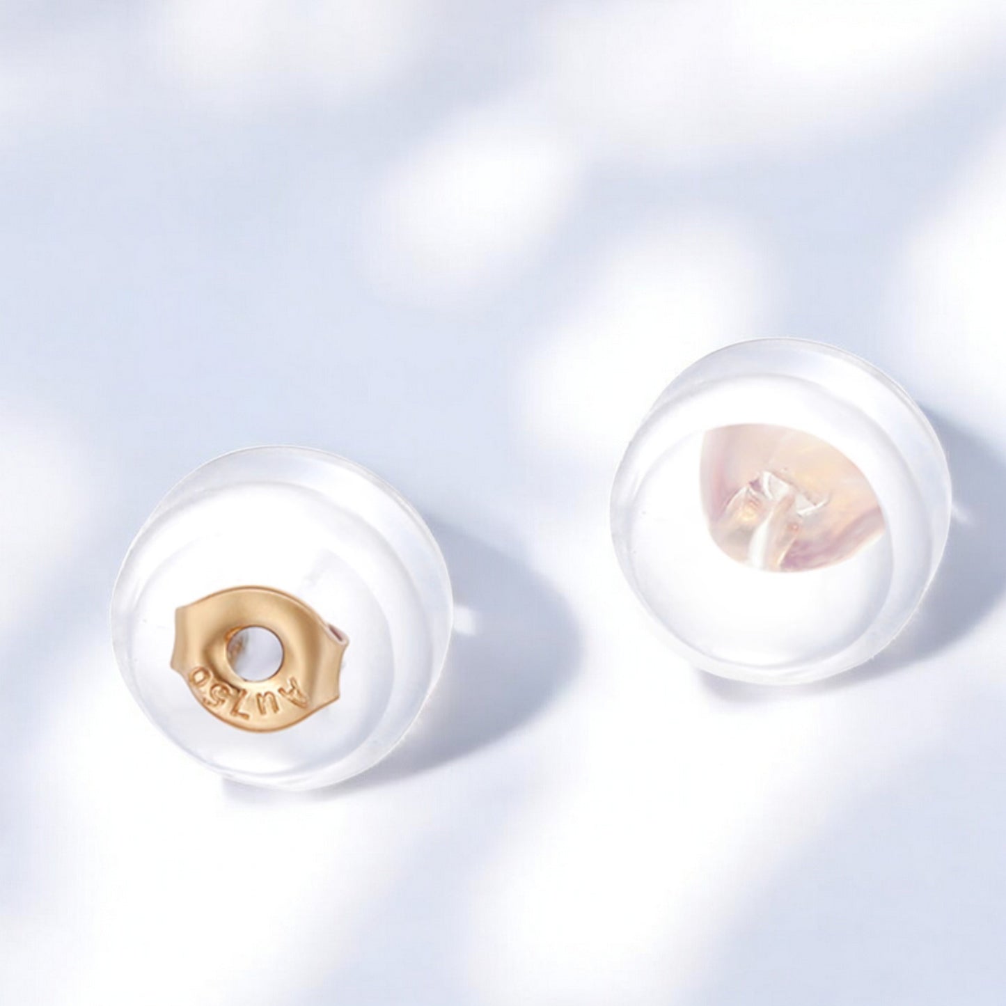 18K Gold Rose Yellow Gold Earring Backs Silicone Earring Nut Accessories