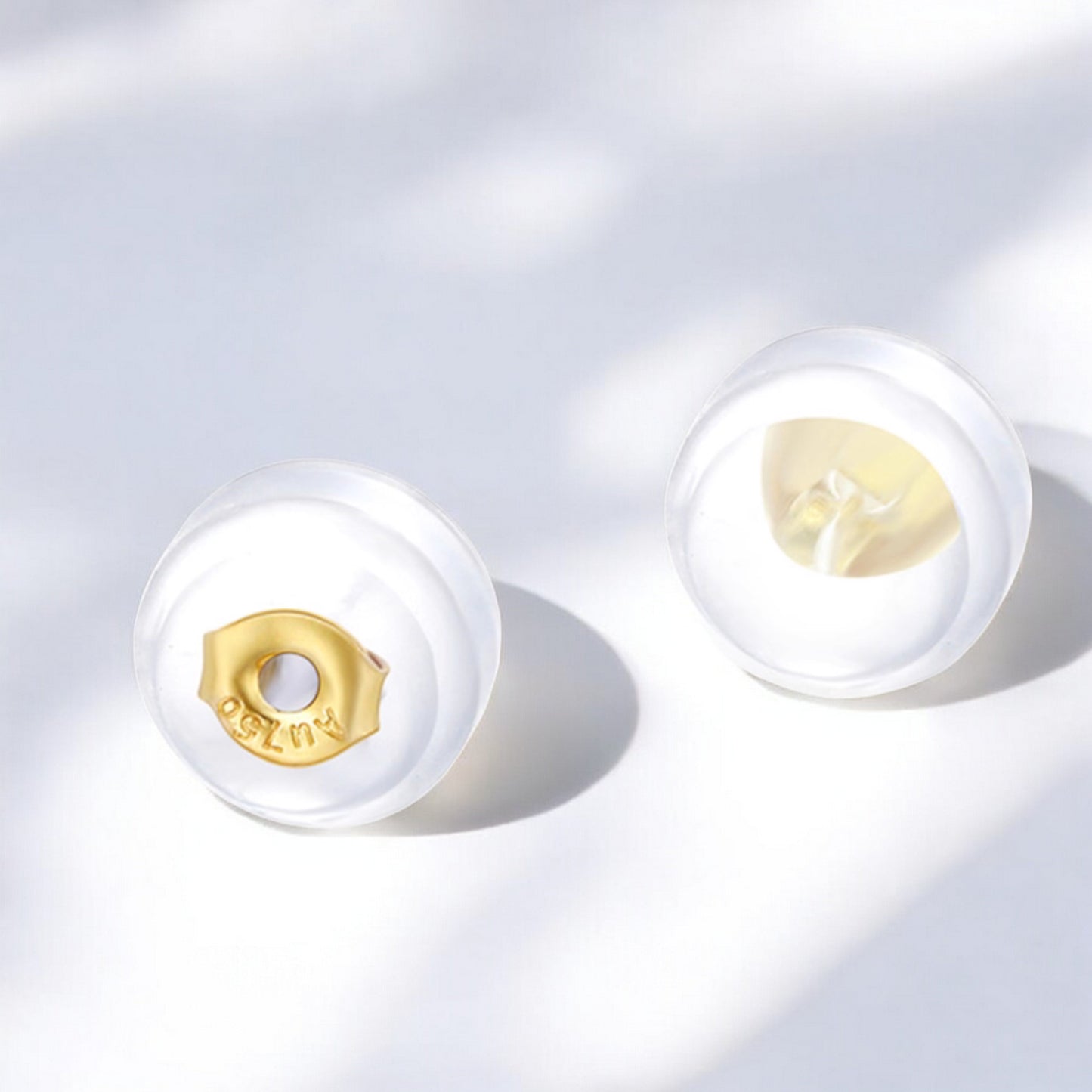 18K Gold Rose Yellow Gold Earring Backs Silicone Earring Nut Accessories