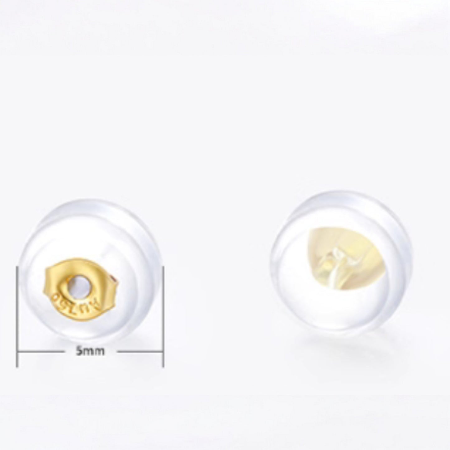18K Gold Rose Yellow Gold Earring Backs Silicone Earring Nut Accessories