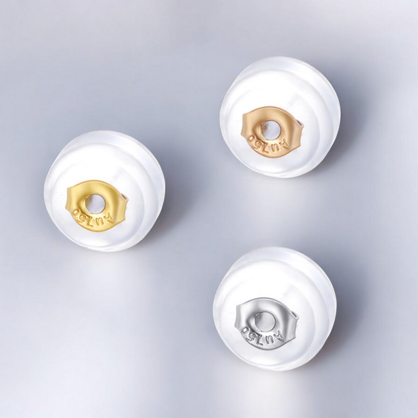 18K Gold Rose Yellow Gold Earring Backs Silicone Earring Nut Accessories