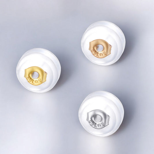 18K Gold Rose Yellow Gold Earring Backs Silicone Earring Nut Accessories