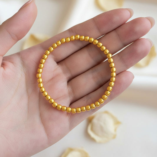 24k Pure 999 Gold Minimal Beads Bracelet