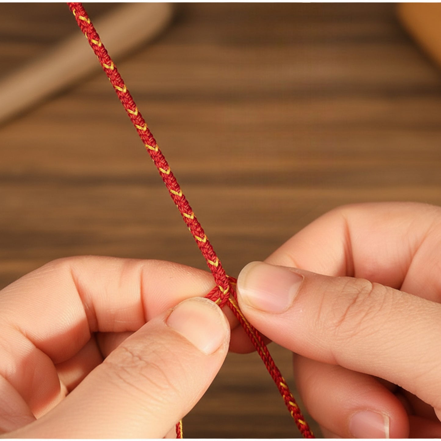 24k Solid 999 Gold Beads with Red String Hand Made Braided Rope Bracelet
