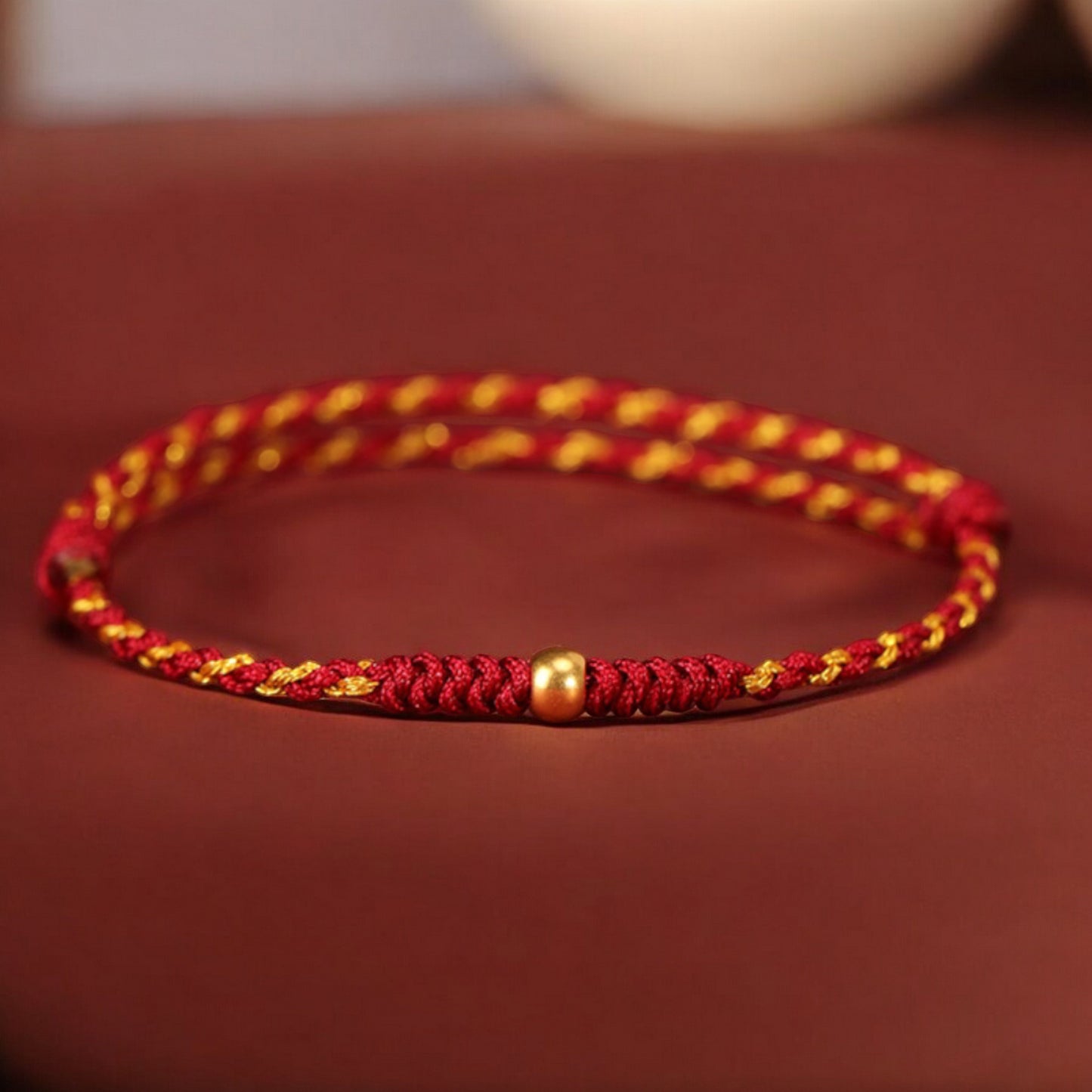 24k Pure 999 Gold Lucky Charm Pixiu Horse Coin Clover Gourd Hand Made Braided Rope Bracelet