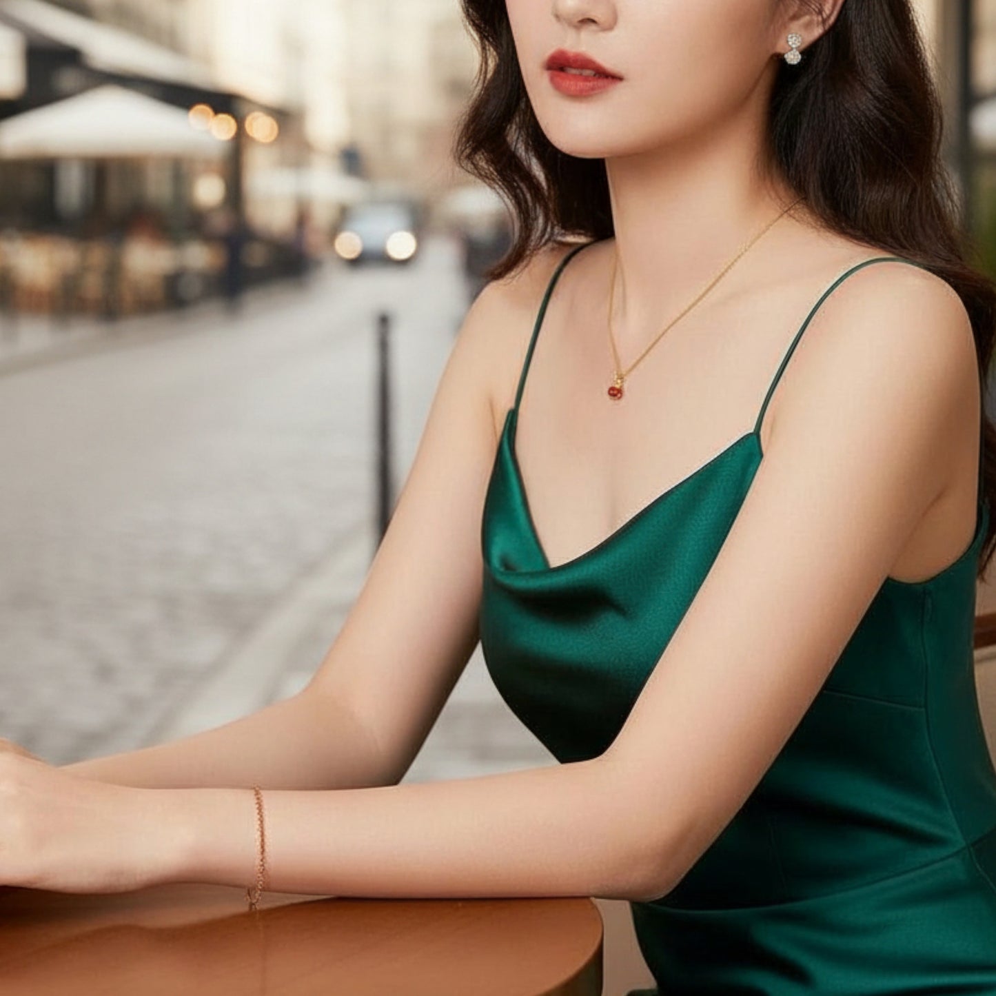 24K Real 5G Gold Thin Cuban chain With Rope Bracelet