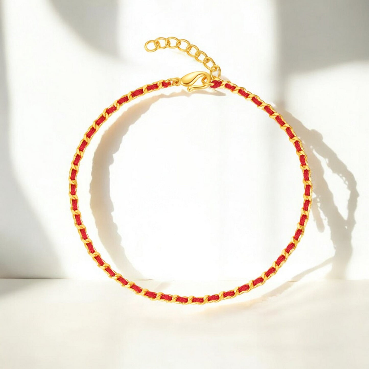 24K Real 5G Gold Thin Cuban chain With Rope Bracelet