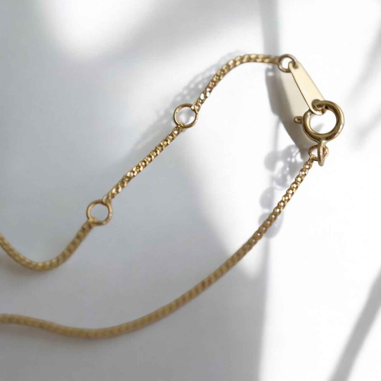 14K Gold Minimal Very Thin Zircon Bracelet