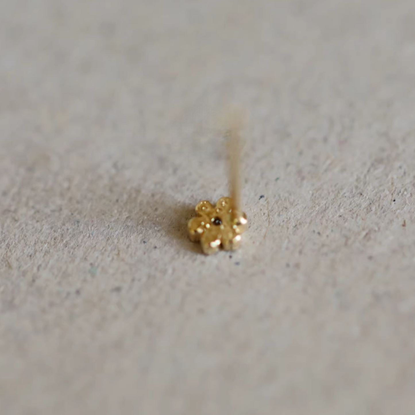 9k Gold Minimal Dainty Mini Sparkling Zircon Flower Stud Earrings