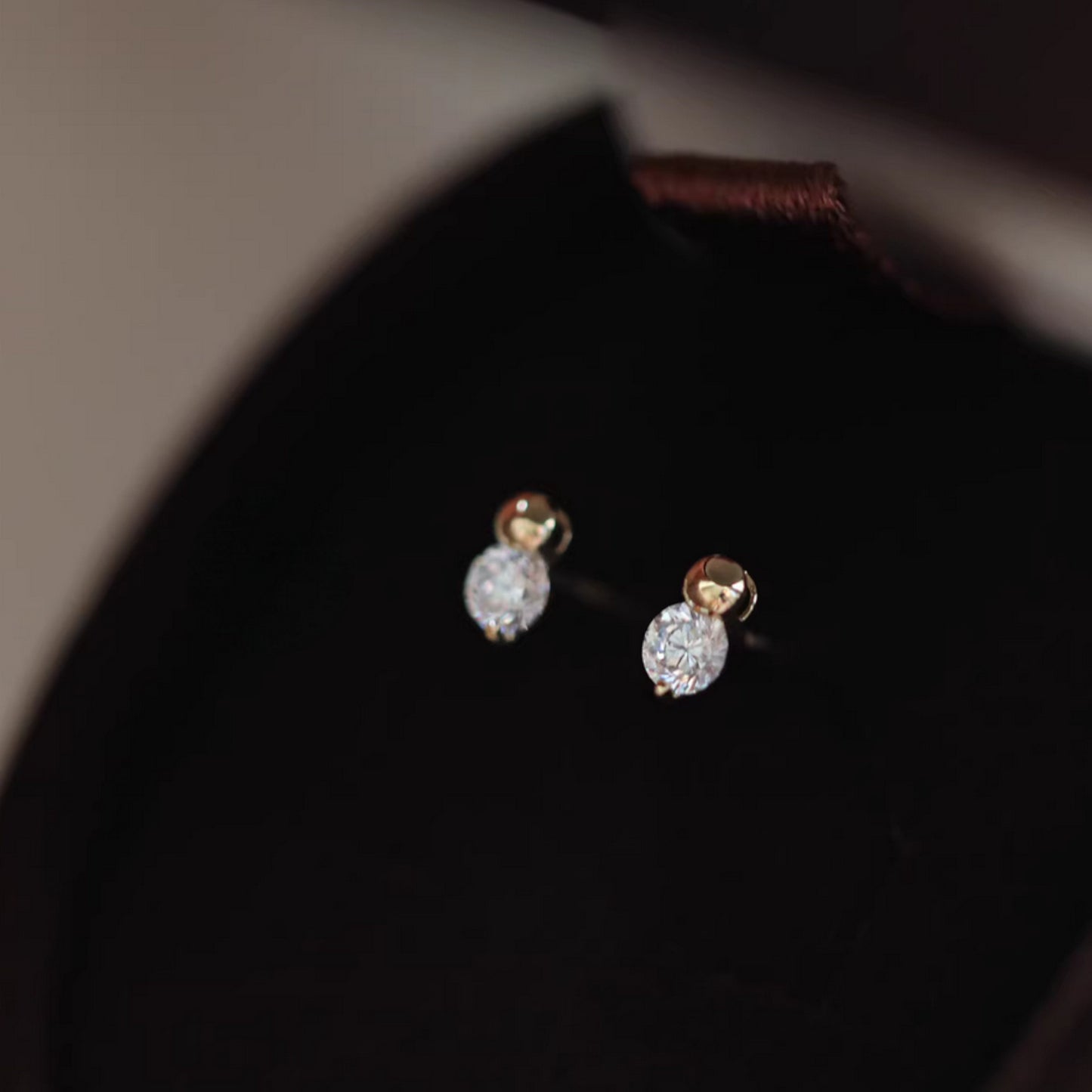 9k Gold Minimal Dainty Mini Sparkling Zircon Stud Earrings
