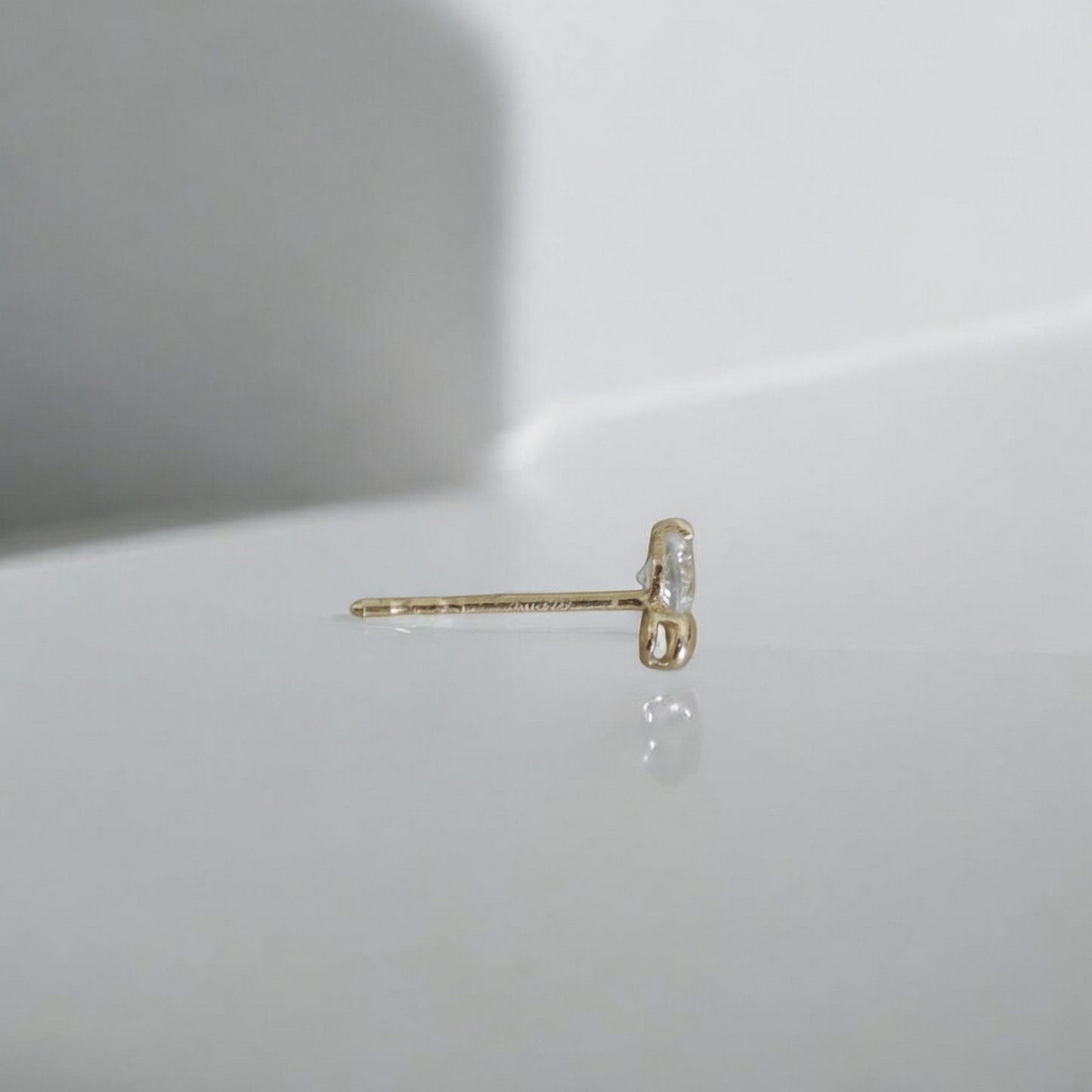 9k Gold Minimal Dainty Mini Sparkling Zircon Stud Earrings