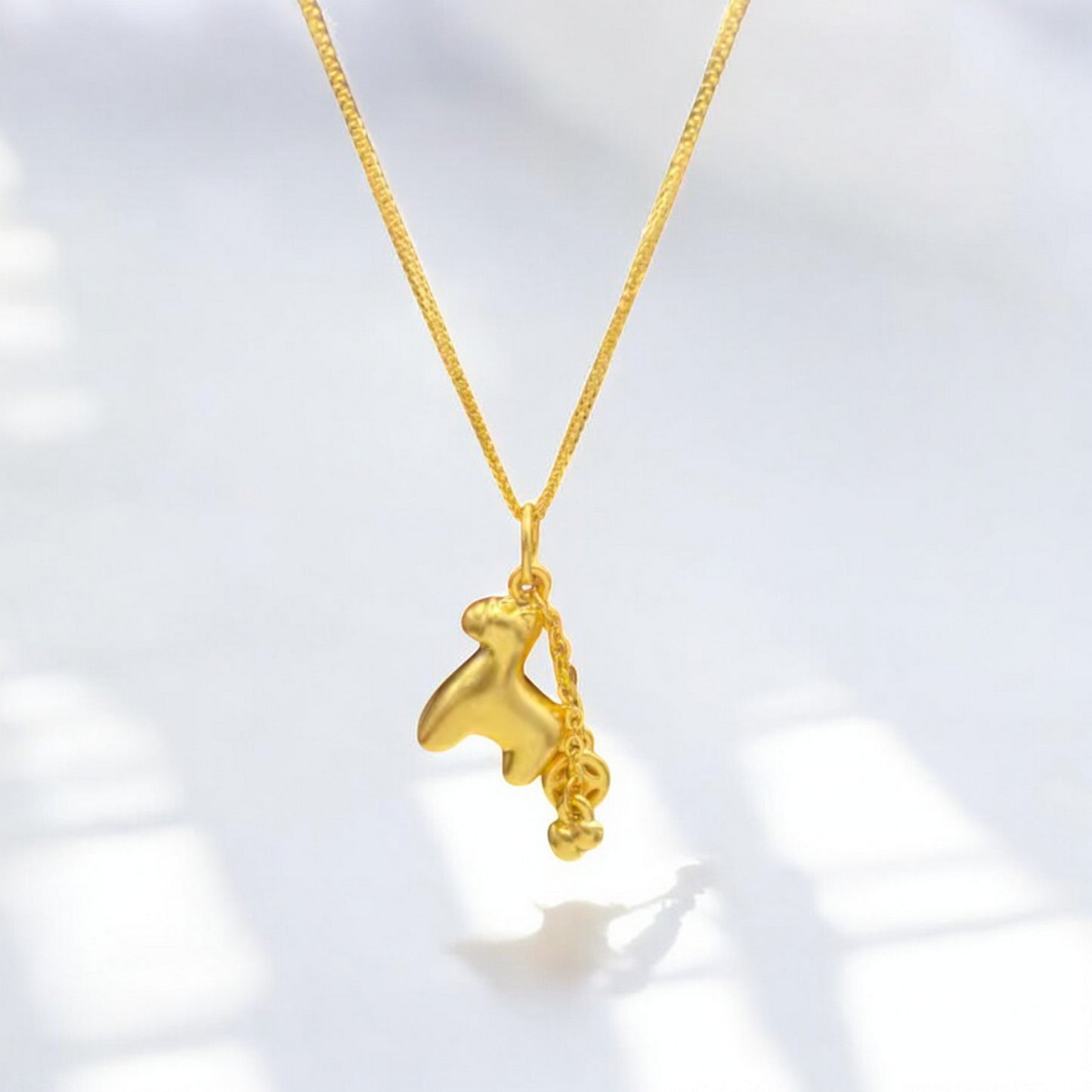 24K 999 Pure 3D Hard Gold Zodiac Horse Pendant Charm