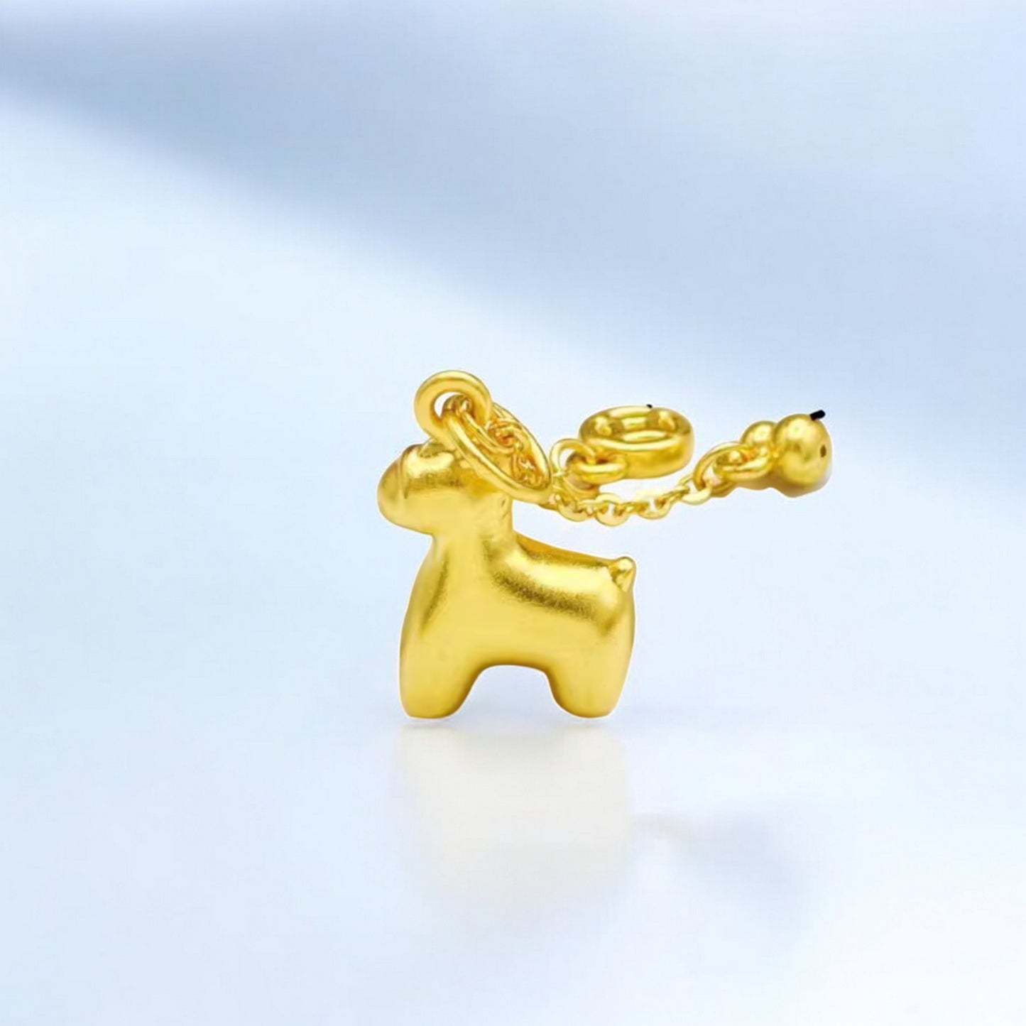 24K 999 Pure 3D Hard Gold Zodiac Horse Pendant Charm