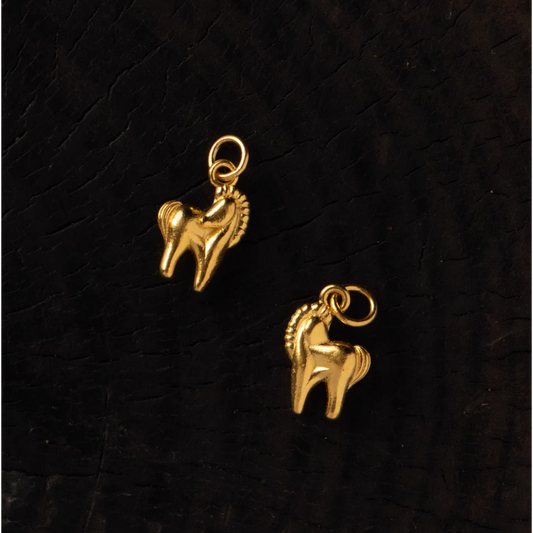 24K 999 Pure Gold Chinese Zodiac Lucky Horse Small Charm