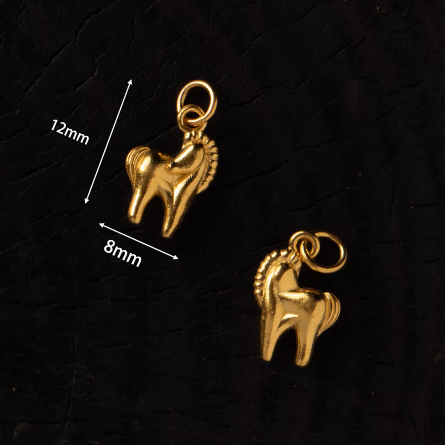 24K 999 Pure Gold Chinese Zodiac Lucky Horse Small Charm