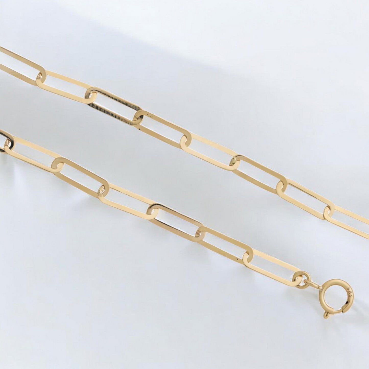 14K Gold Minimal Chain and Link Bracelet Necklace