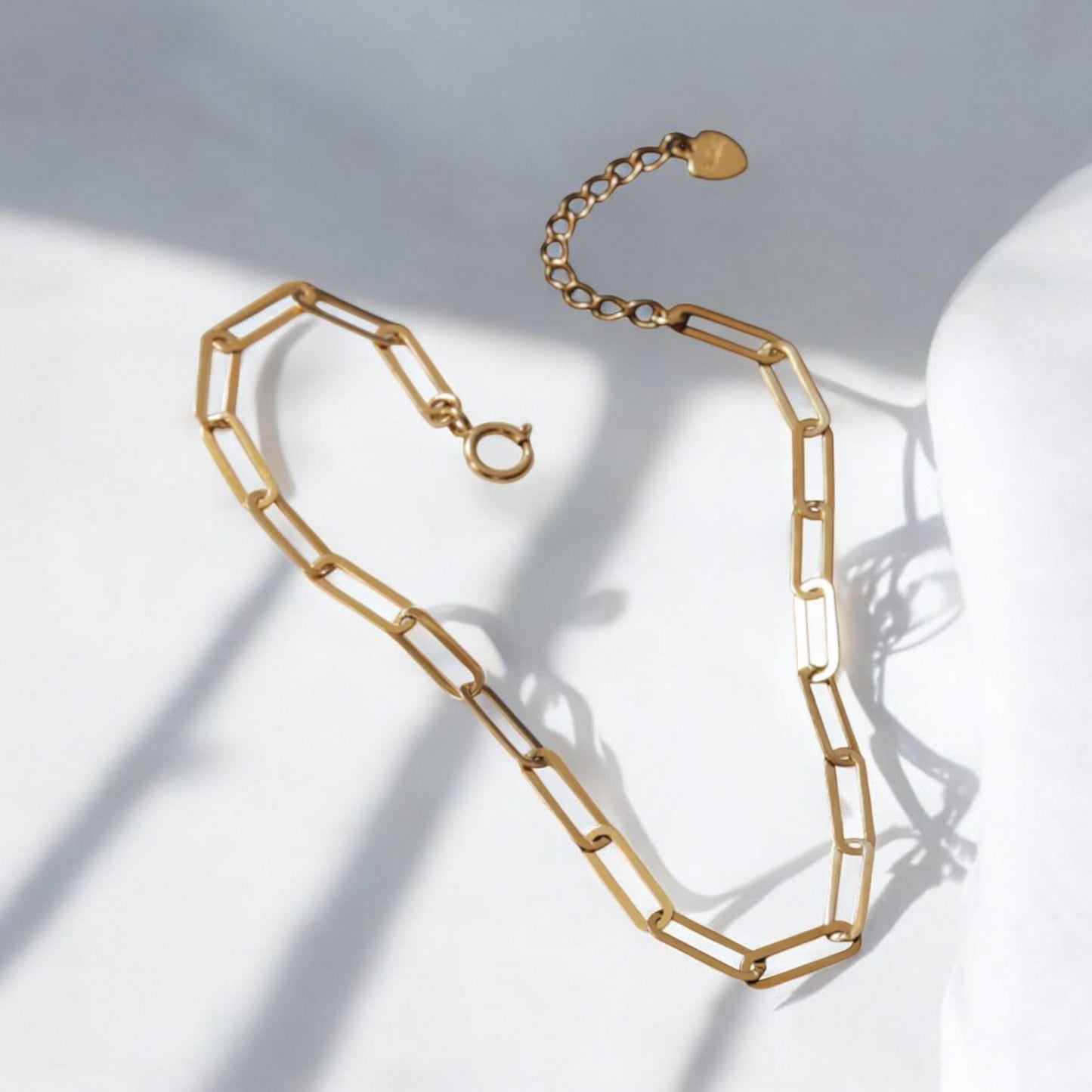 14K Gold Minimal Chain and Link Bracelet Necklace