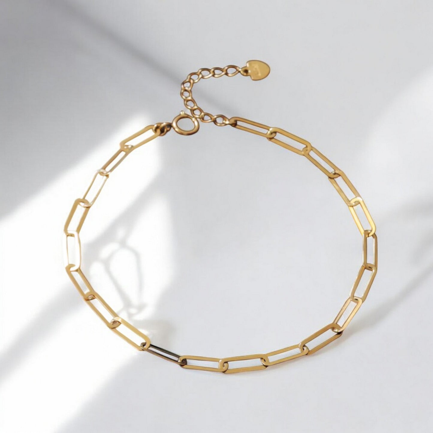 14K Gold Minimal Chain and Link Bracelet Necklace