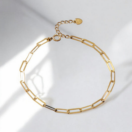 14K Gold Minimal Chain and Link Bracelet Necklace