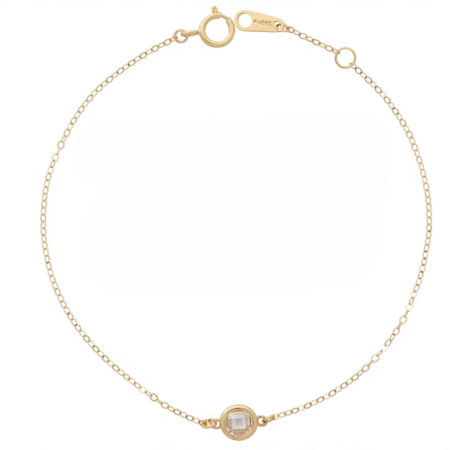 14K Gold Minimal Round Charm Bracelet