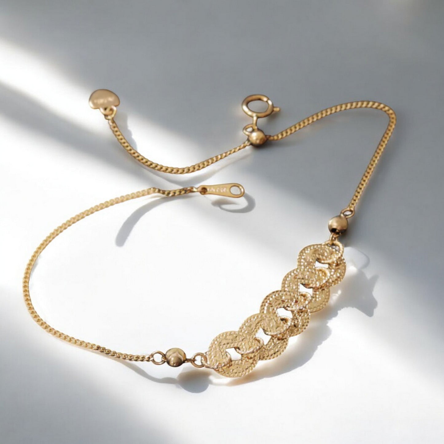 14K Real Gold Minimal Lucky Charm Five Emperors Coin Bracelet and Necklace