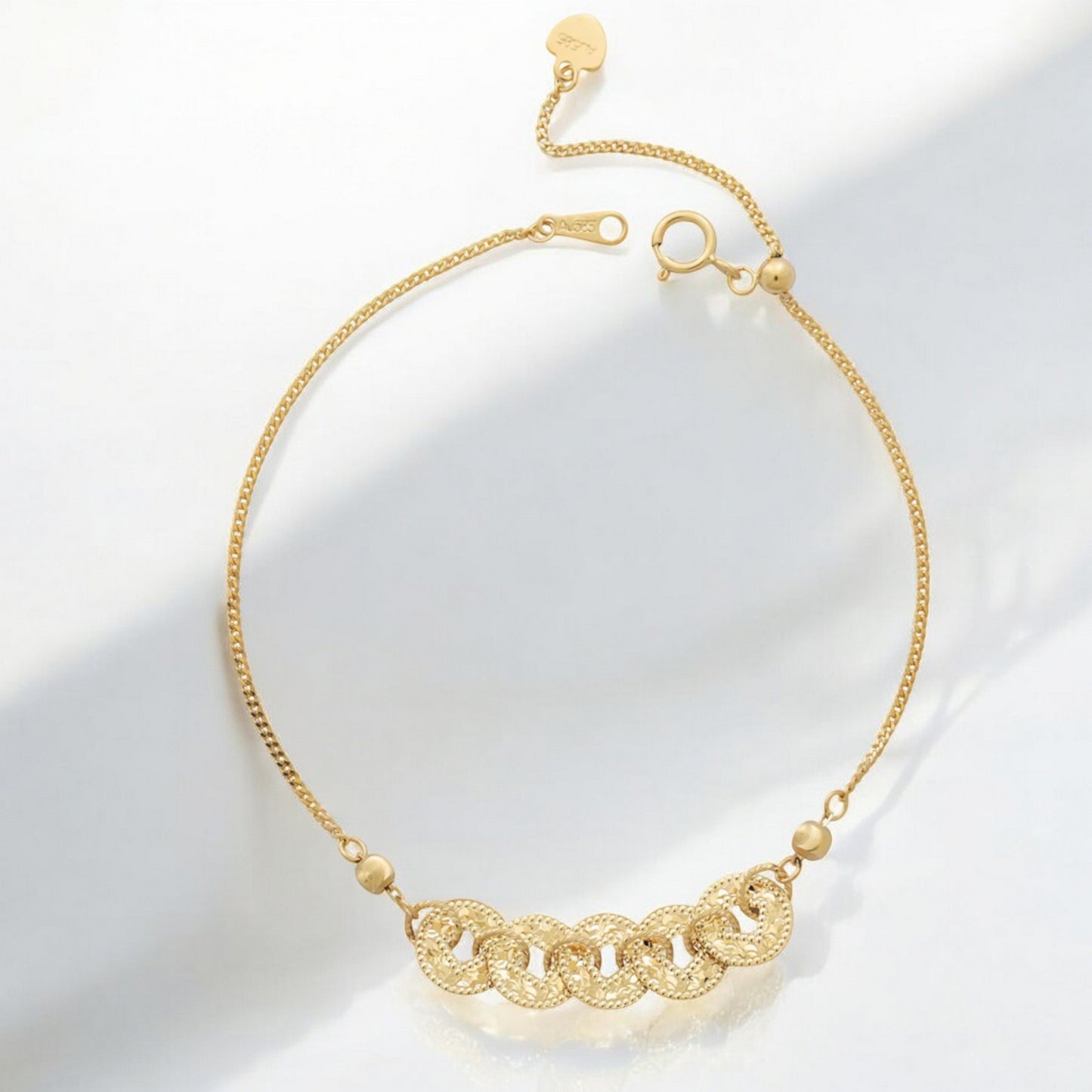 14K Real Gold Minimal Lucky Charm Five Emperors Coin Bracelet and Necklace