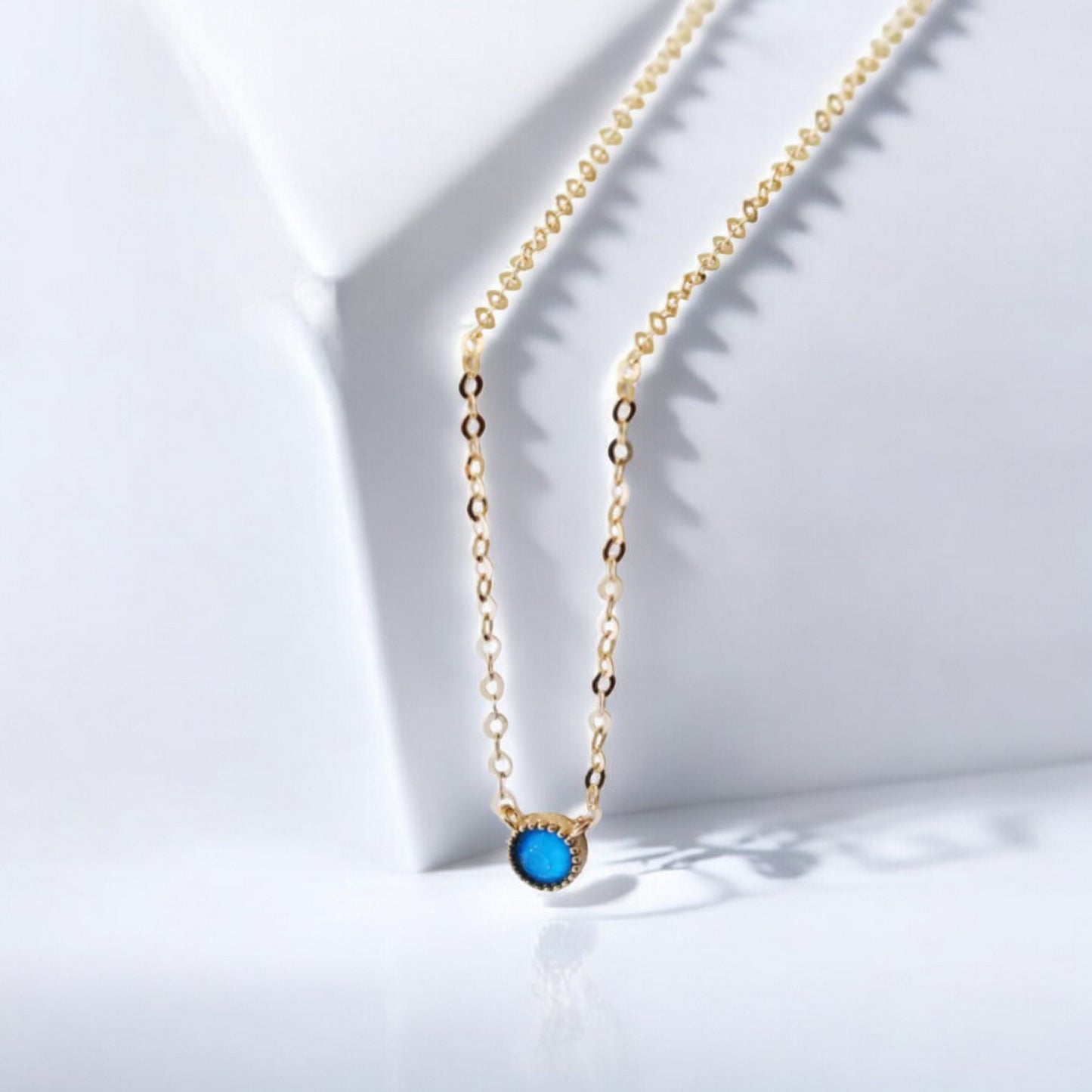 14K Real Gold Minimal Neon Color Charm Bracelet and Necklace