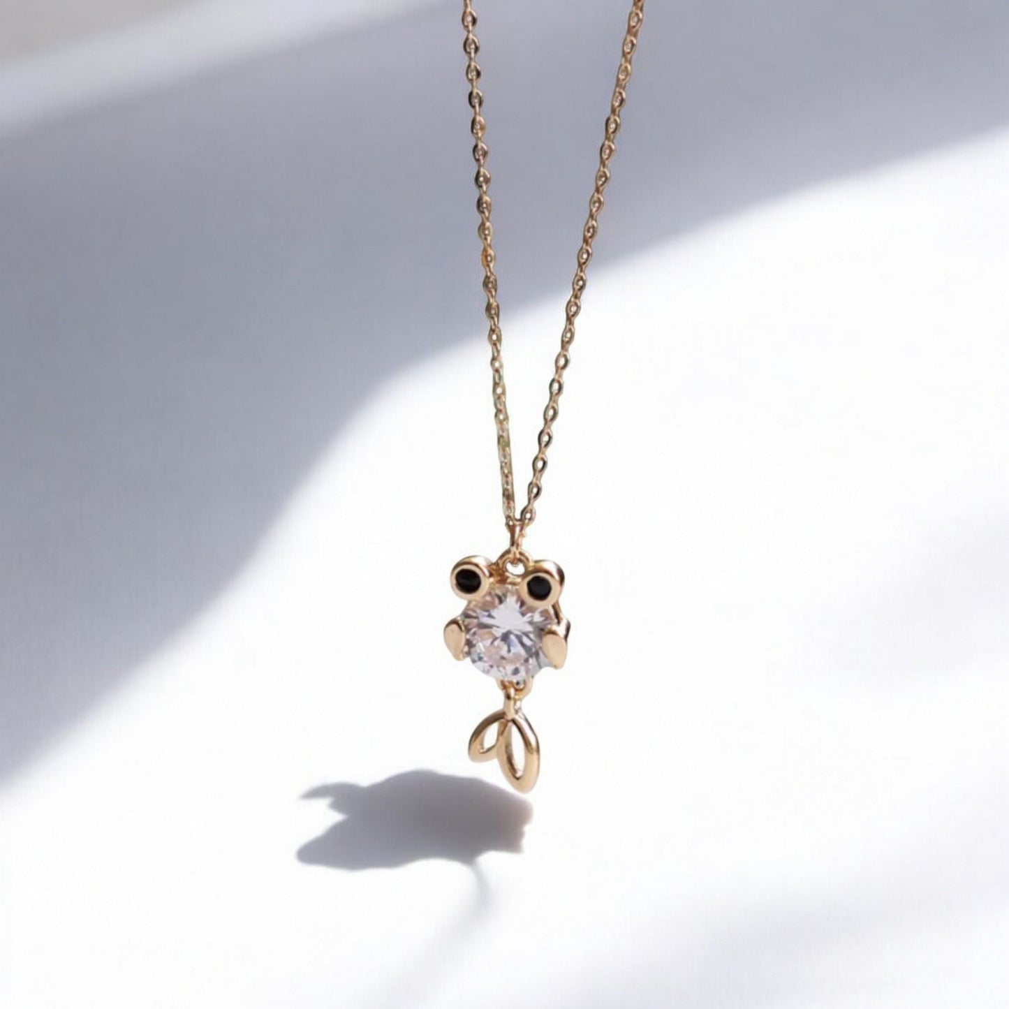 14K Gold Dainty GoldFish Fish Pendant Necklace