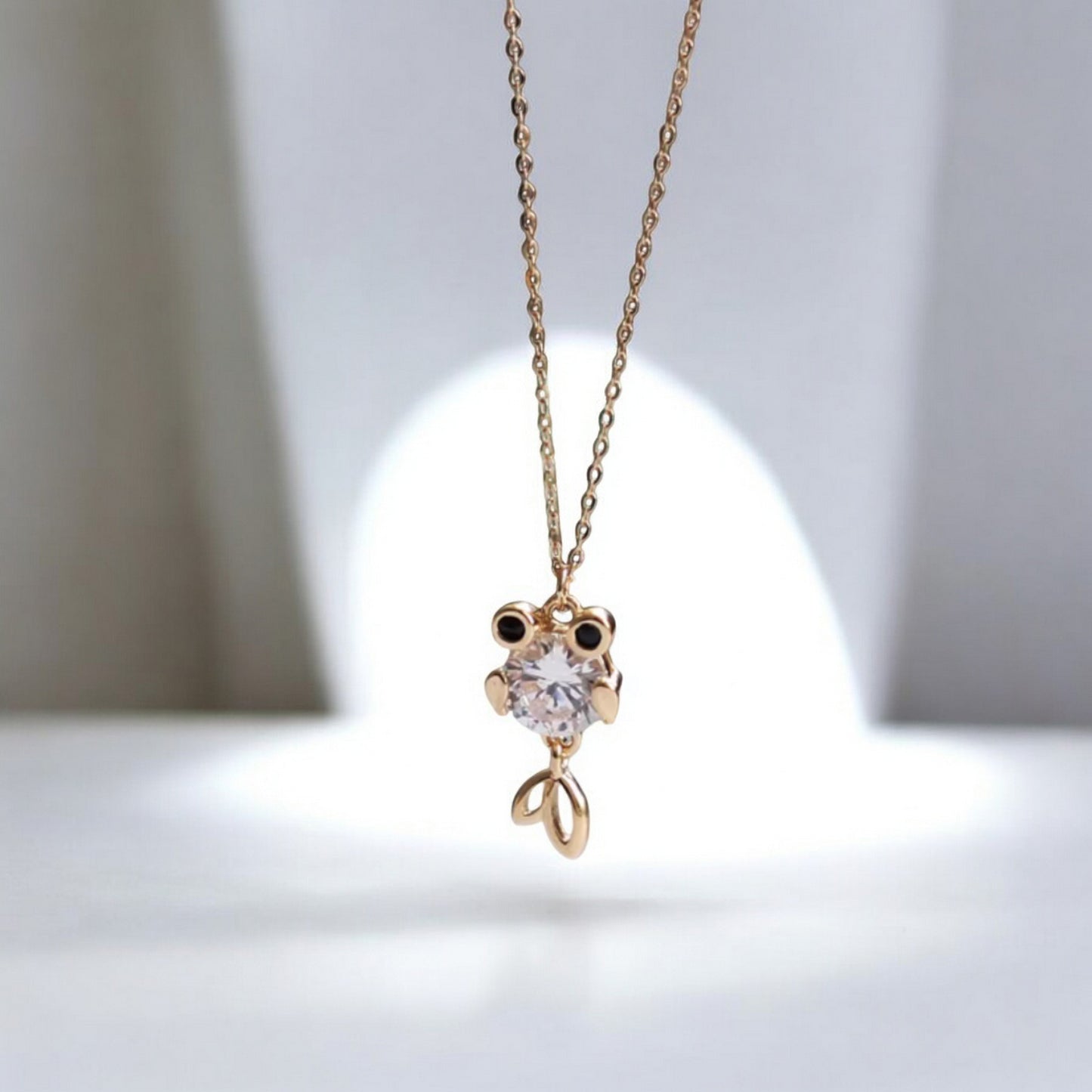 14K Gold Dainty GoldFish Fish Pendant Necklace
