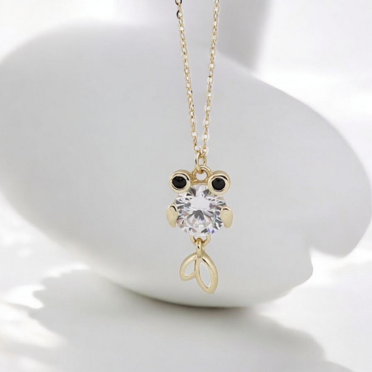 14K Gold Dainty GoldFish Fish Pendant Necklace