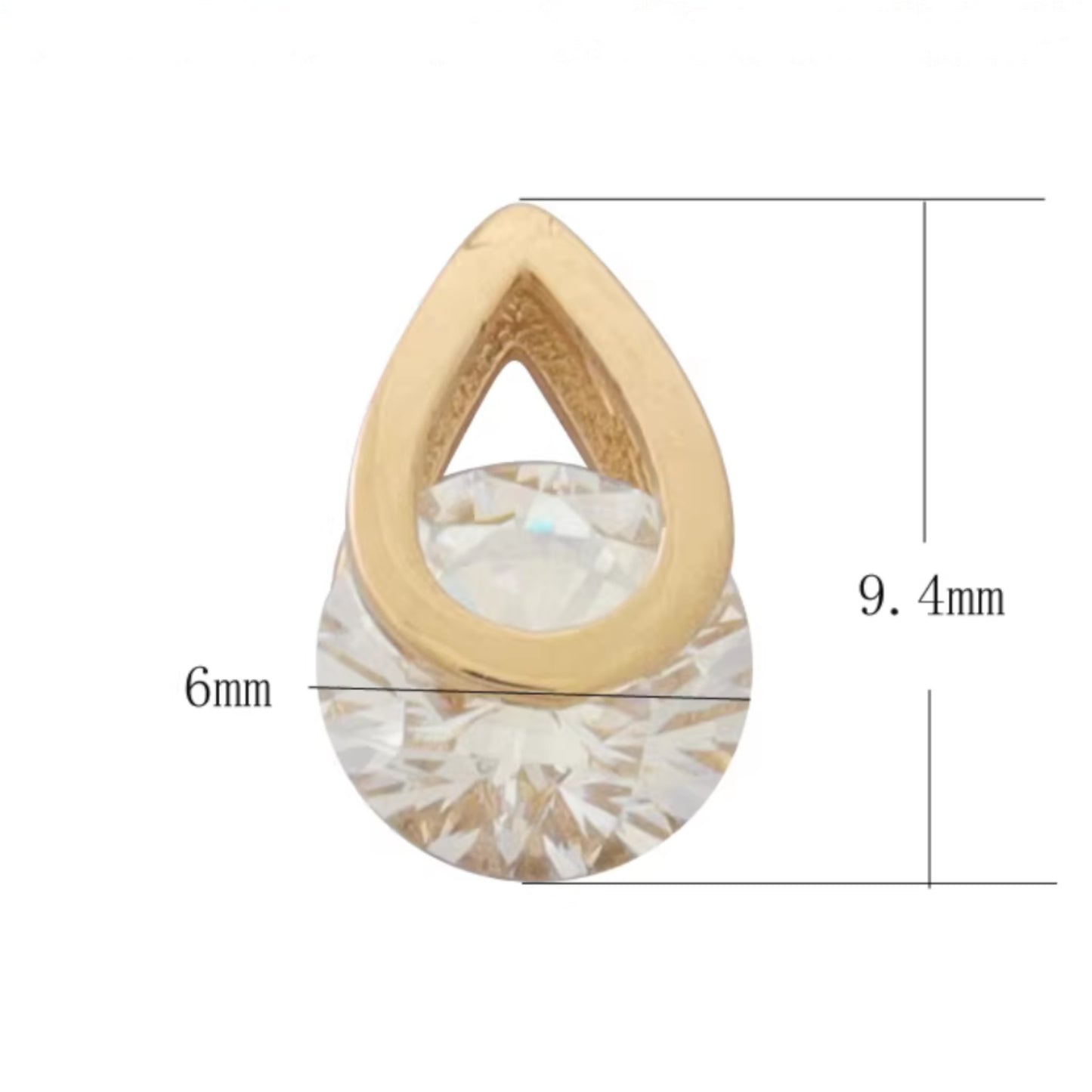 14K Gold Dainty Waterdrop Zircon Pendant