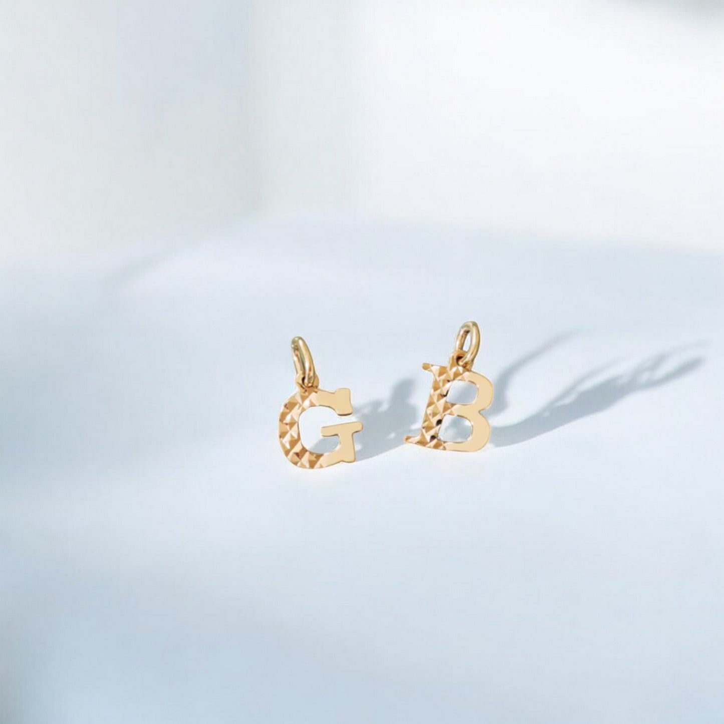 14K Gold Minimal Dainty 26 alphabet Letter Name Initial Pendant