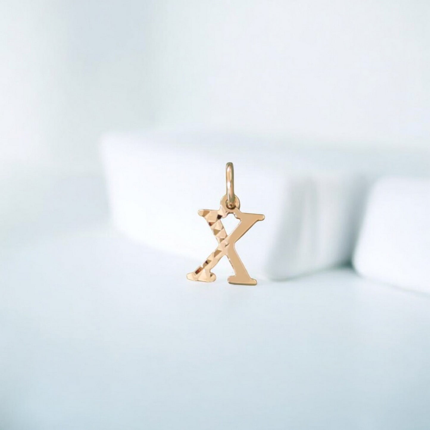 14K Gold Minimal Dainty 26 alphabet Letter Name Initial Pendant