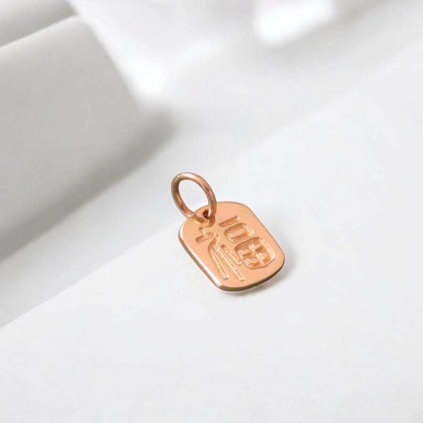 14K Gold Minimal Dainty Chinese Bringing wealth and good fortune Pendant D.I.Y Charm