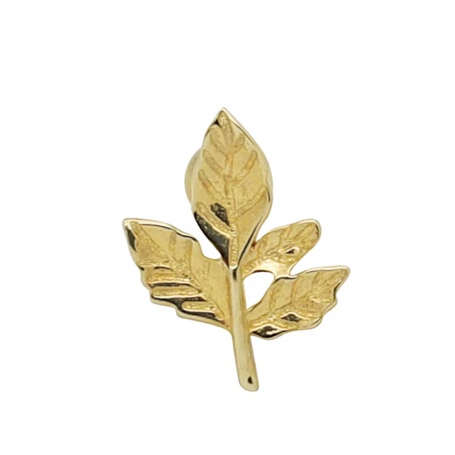 10K Real Gold Leaf Screw Back Earrings