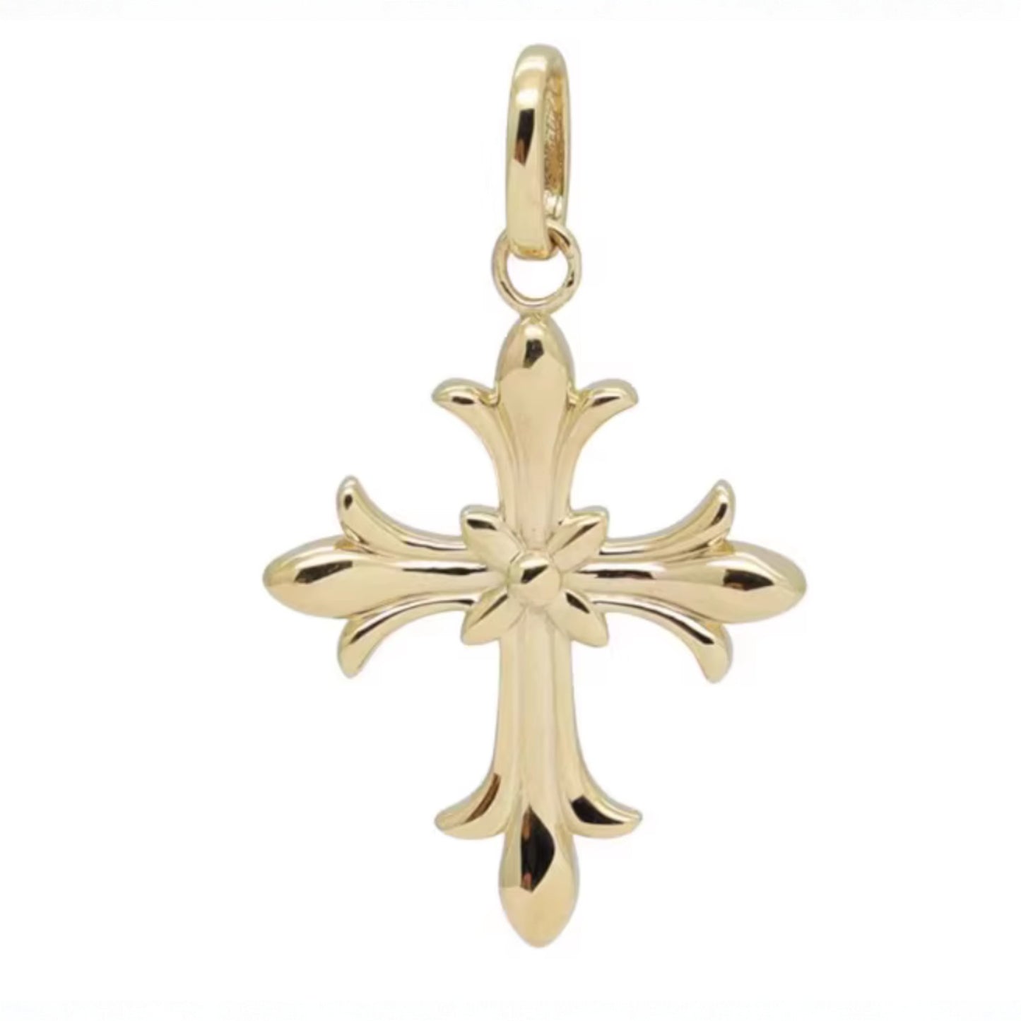 14K Gold Minimal Dainty Cross Pendant