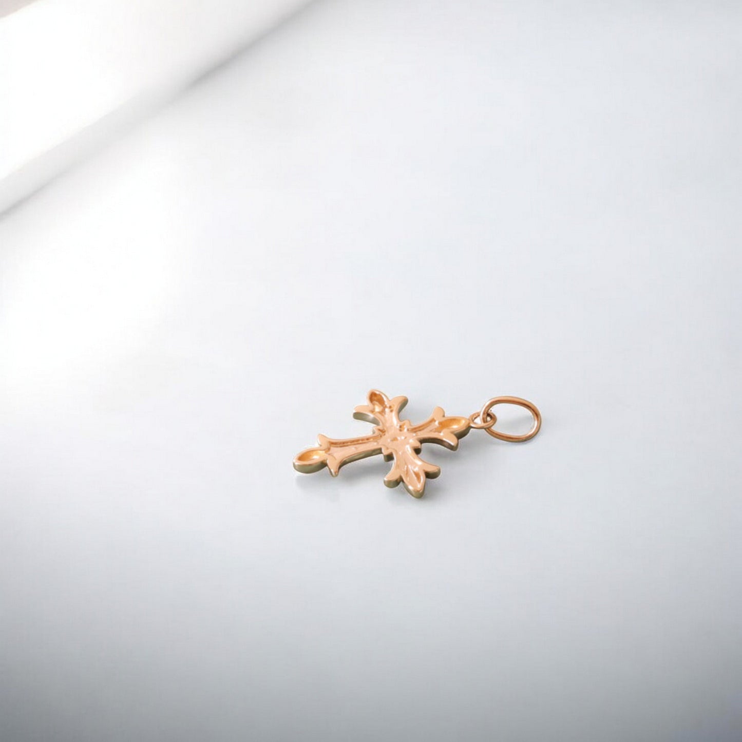 14K Gold Minimal Dainty Cross Pendant