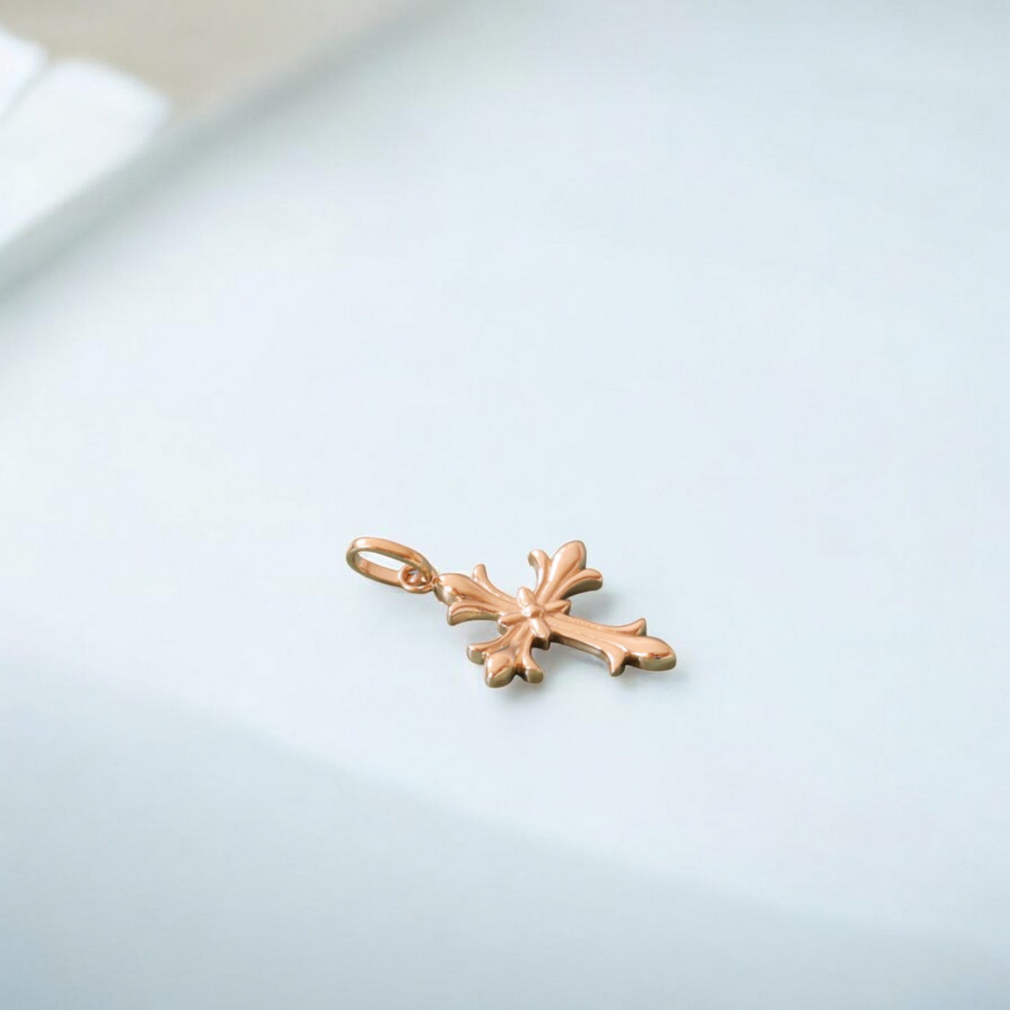 14K Gold Minimal Dainty Cross Pendant