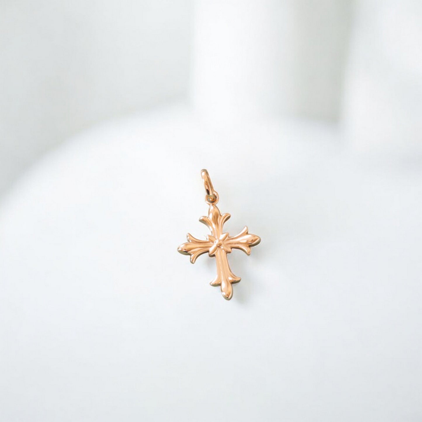 14K Gold Minimal Dainty Cross Pendant