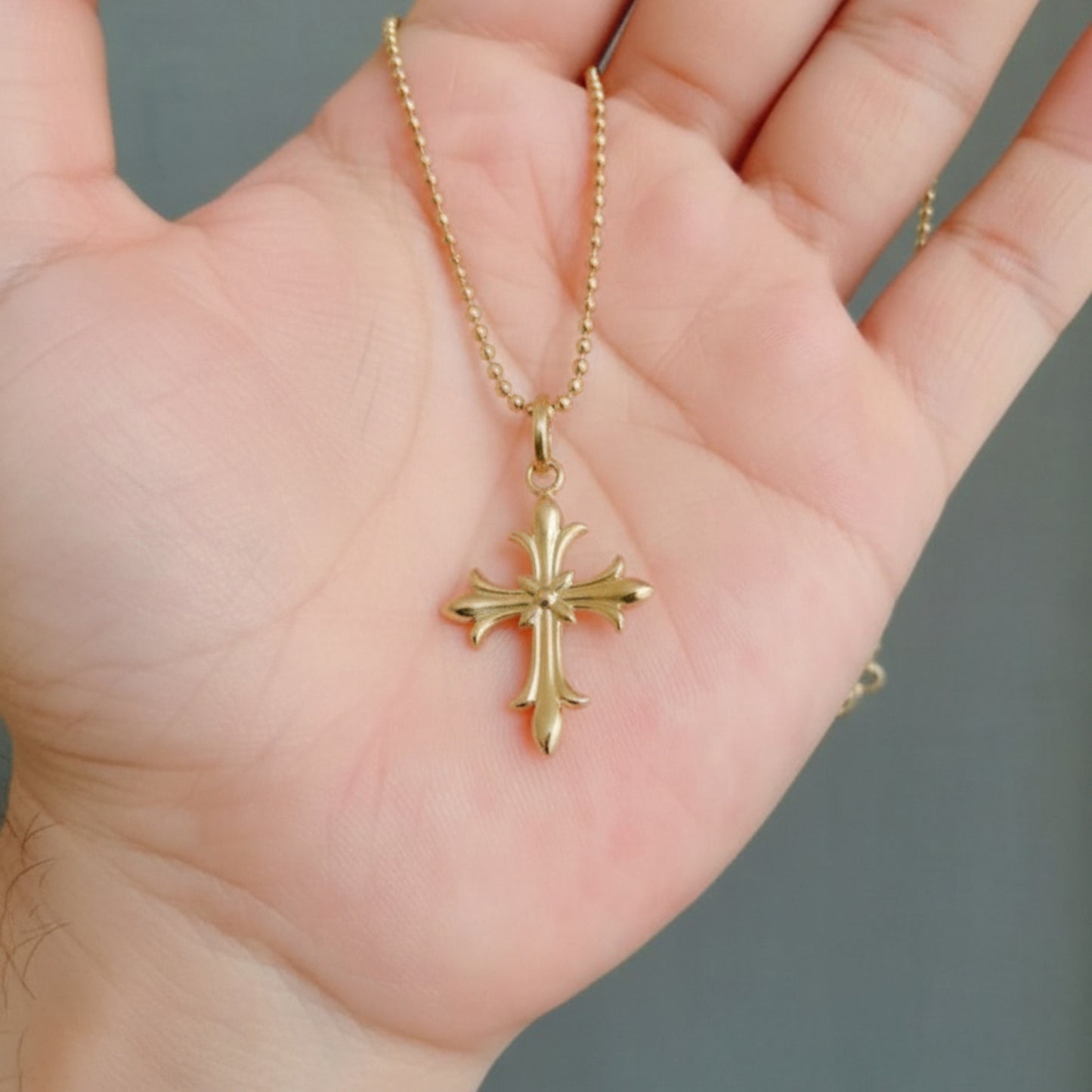 14K Gold Minimal Dainty Cross Pendant