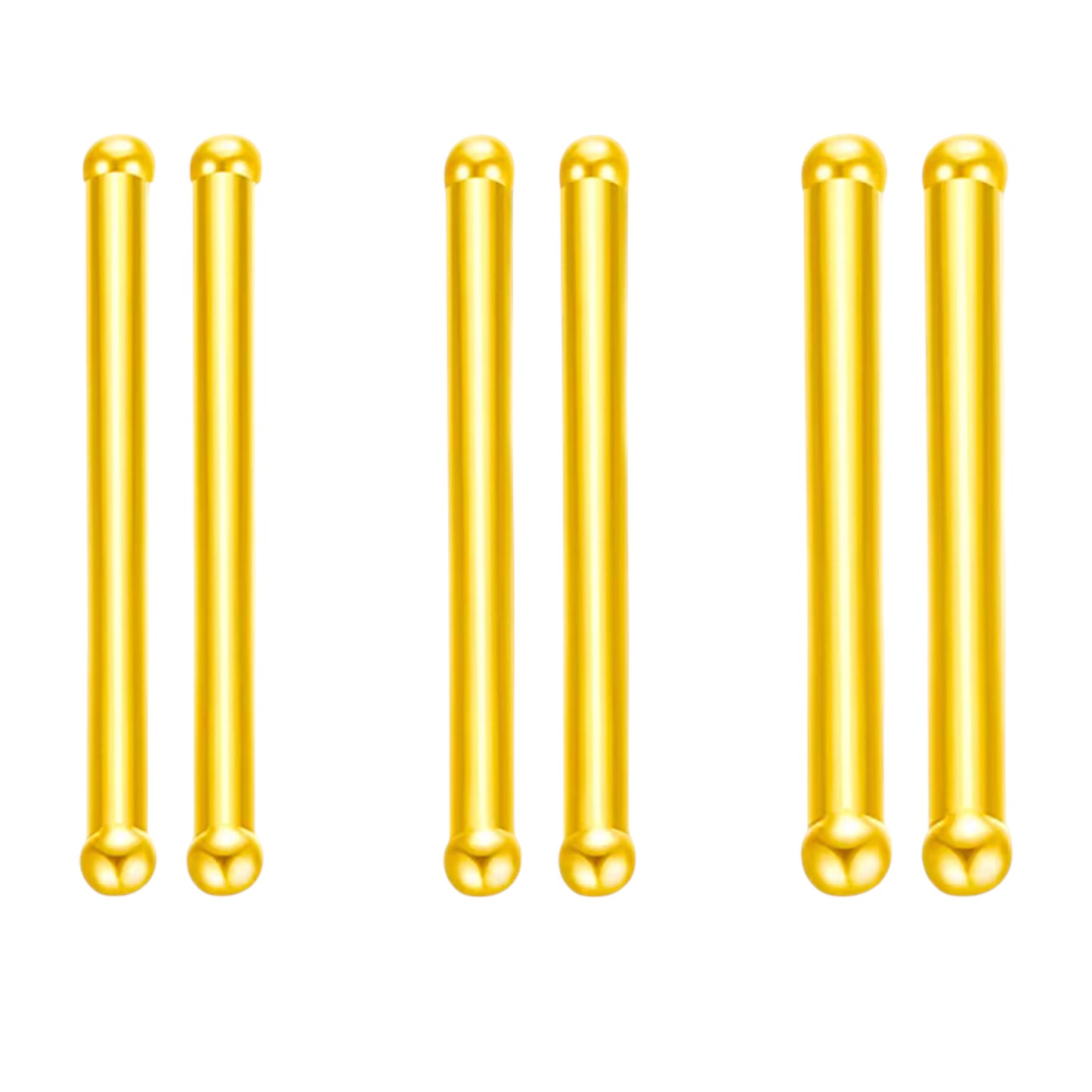 24k Real 999 Gold Kids Adult Round Tipped Nourish Pierced Ear Stud Earrings