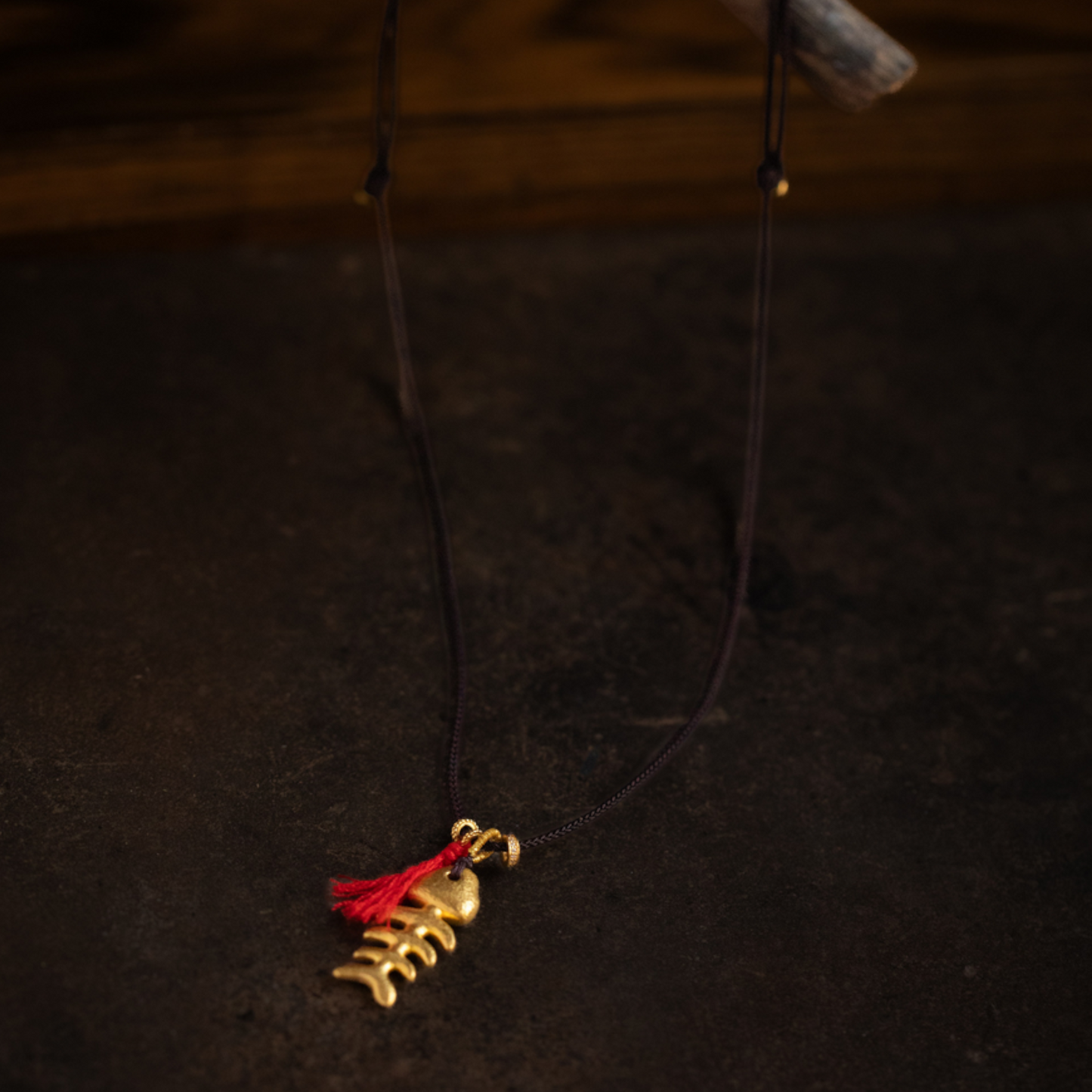 24K 999 Pure Gold Mini D.I.Y Fish Fish Bone Charm