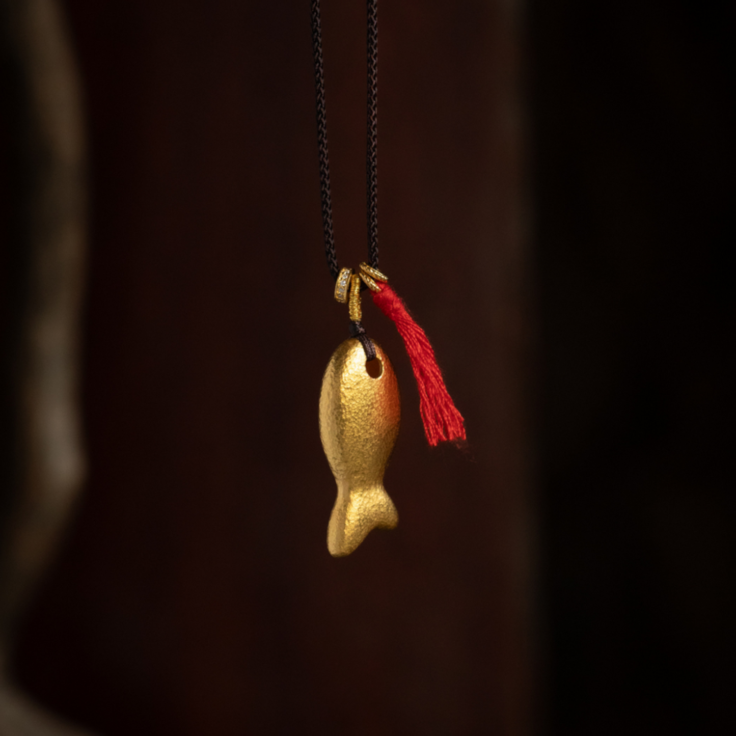 24K 999 Pure Gold Mini D.I.Y Fish Fish Bone Charm
