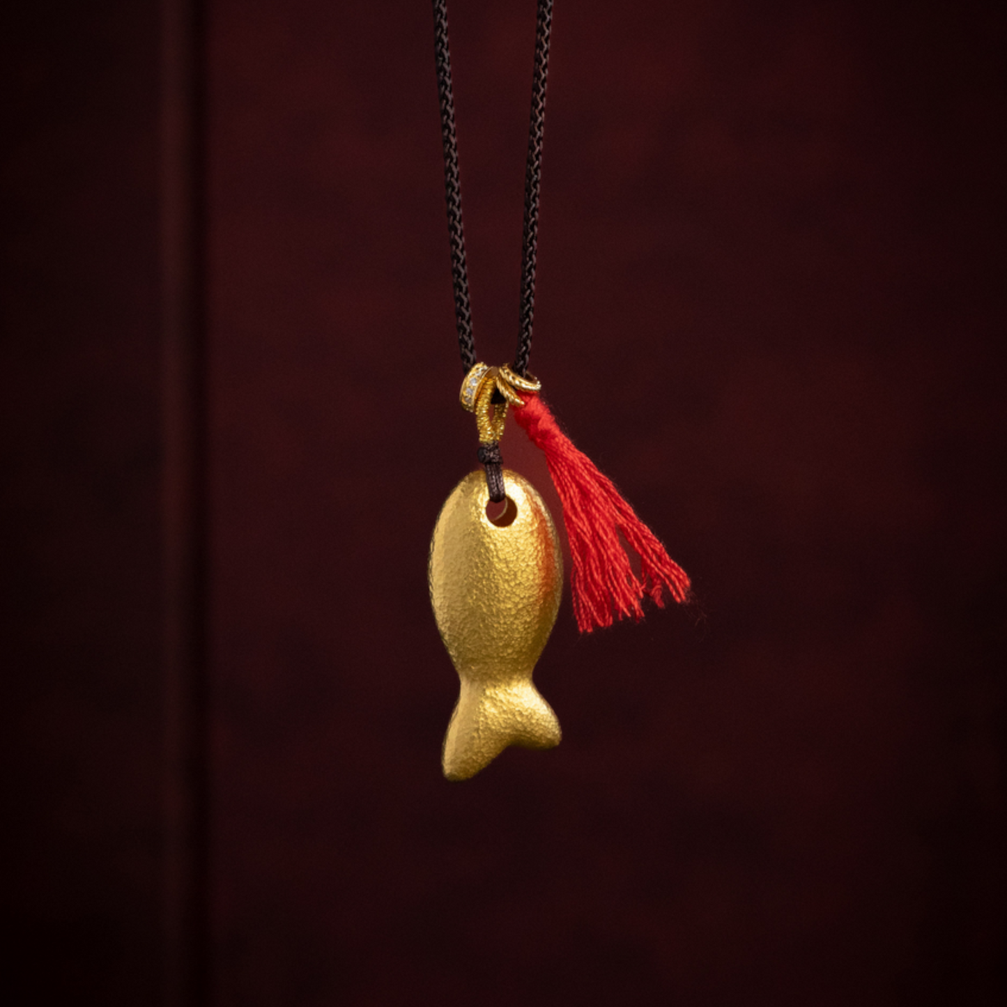 24K 999 Pure Gold Mini D.I.Y Fish Fish Bone Charm