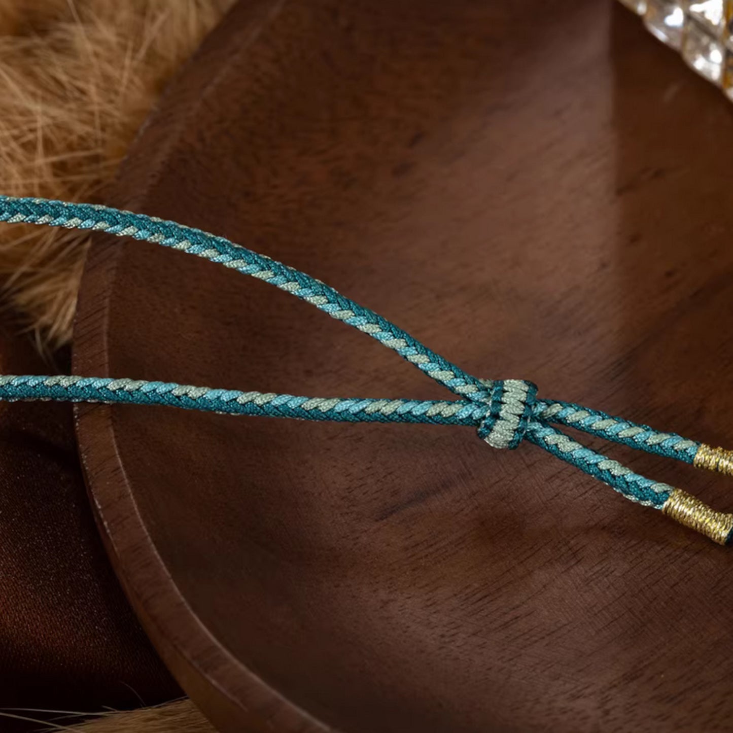 24k 999 Gold Traditional Bring Wealth Horse Charm Hand-Woven Rope Necklace