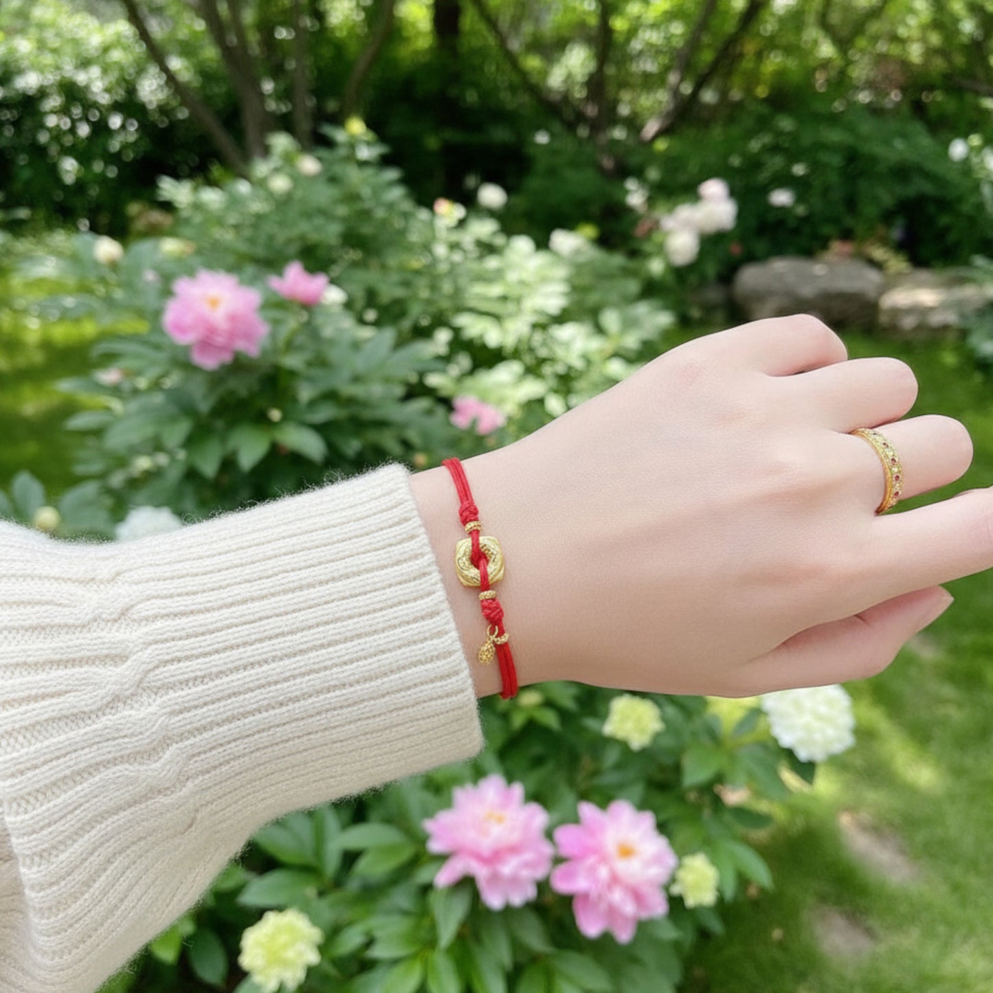 24k 999 Gold Anicent Three-In-One Tai Sui Coin Chinese Zodiac Charm Bracelet