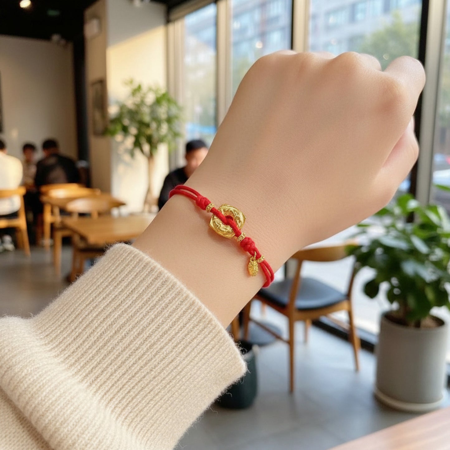 24k 999 Gold Anicent Three-In-One Tai Sui Coin Chinese Zodiac Charm Bracelet